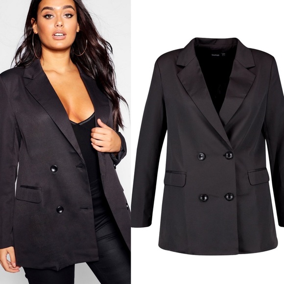 Boohoo Plus Jackets & Blazers - Boohoo Plus Double Breasted Jacket